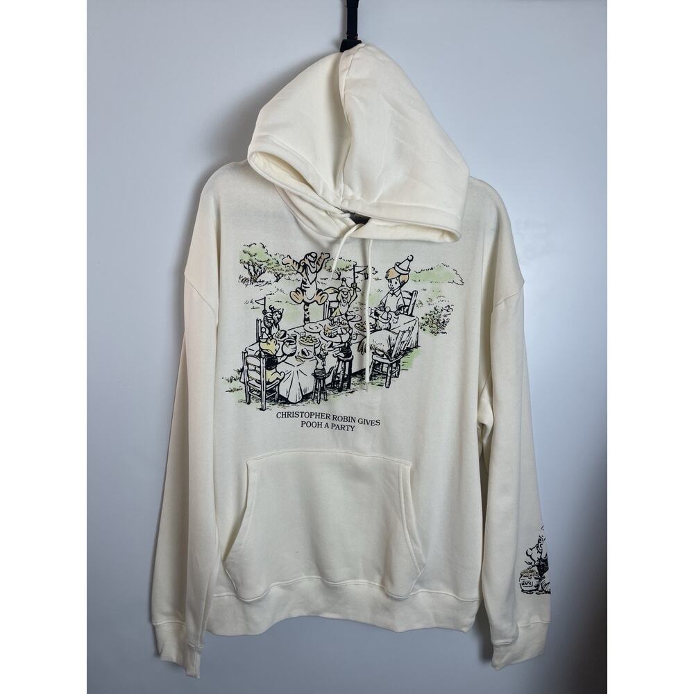 Disney Winnie the Pooh Christopher Robin Bday Party Sweatshirt Hoodie Ivory Larg